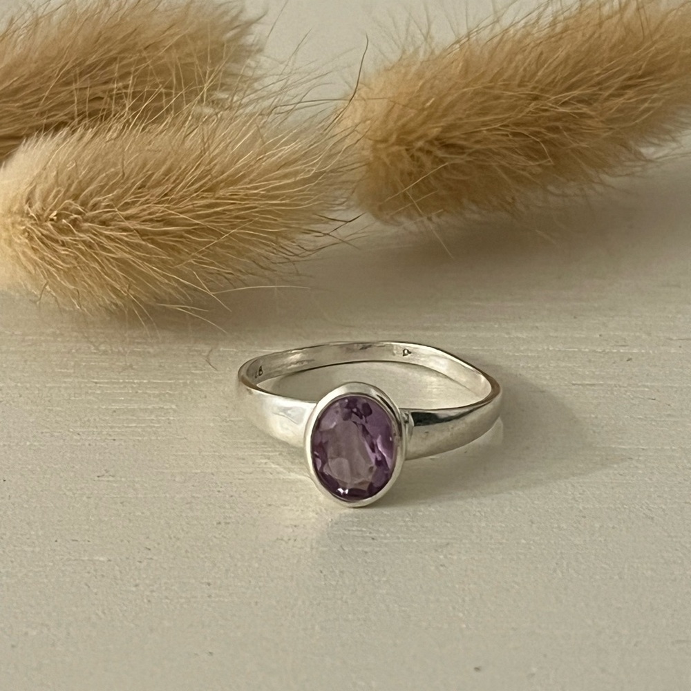 925 Solid Sterling Silver Amethyst Gemstone Ring … - image 8